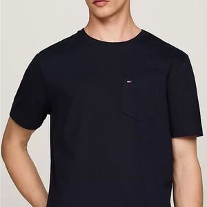 Tommy Hilfiger Black Short Sleeve Tee With Pocket Size Medium